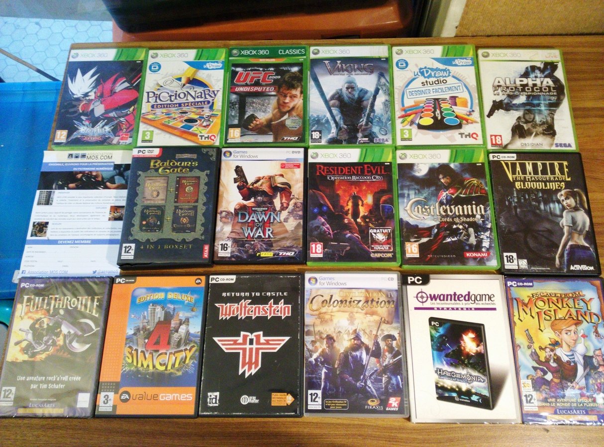 Jeux Xbox 360 et PC du don de CBL