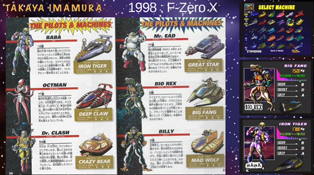 Six personnages de F-Zero X